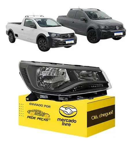 Farol Vw Saveiro Robust G9 2024 2025 2026 Friso Preto L.d Direito/passageiro