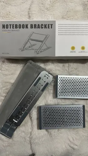 Suporte dobrável de alumínio para notebook com 4 coolers para refrigeração