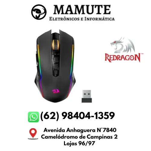 Mouse Gamer Sem Fio Redragon Griffin Preto M602-ks Black