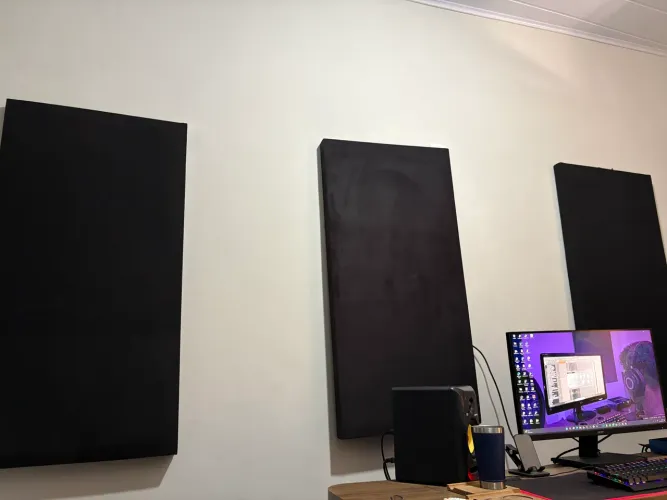 4 Painel Acústico Lã Rocha 120x60x05 64kgm3 (tecido Suedi)