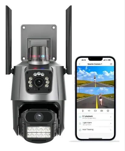 Câmera segurança Ip App Icsee lente dupla 4k impermeável