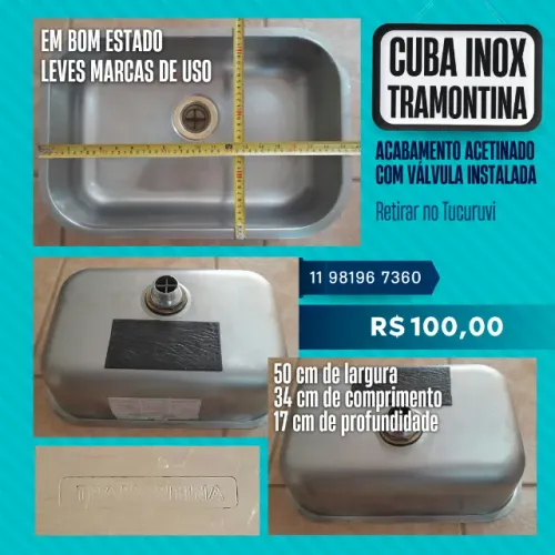 Cuba inox Tramontina 50x34cm