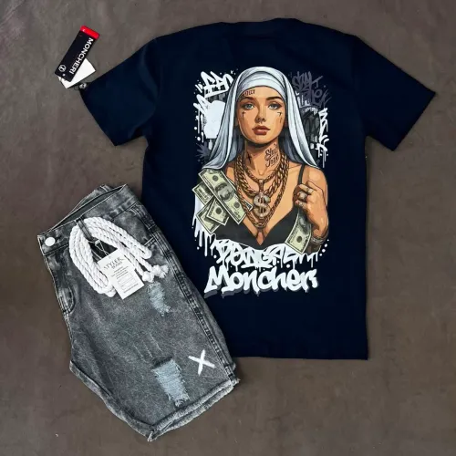 Kits de bermudas jeans e camisa personalizadas