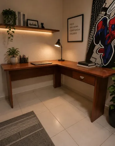Promoção Mesa Marrom em L - 27/5/26  