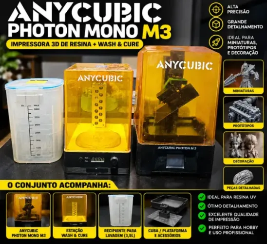 impressora 3D Anycubic Photon M3 + Wash & Cure ? R$ 1.800