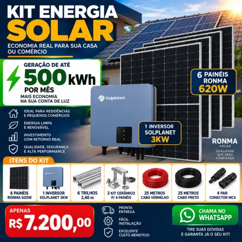 KIT DE ENERGIA SOLAR 500kwh
