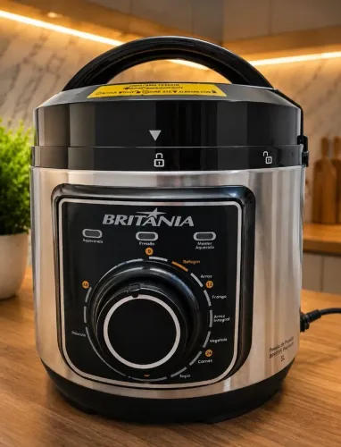 Panela de Pressão Elétrica Britânia Multifuncional BPP01PI 700W 3L<br>Cor: Cinza