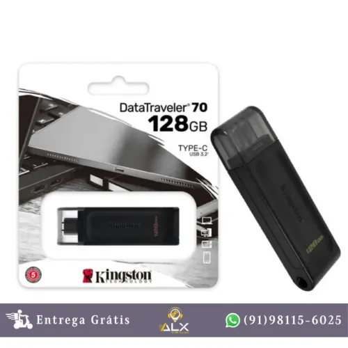 Pendrive 128gb Usb-c Kingston Datatraveler 70 - Dt70/128gb *ENTREGA GRÁTIS*