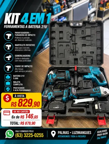 KIT 4 FERRAMENTAS A BATERIA