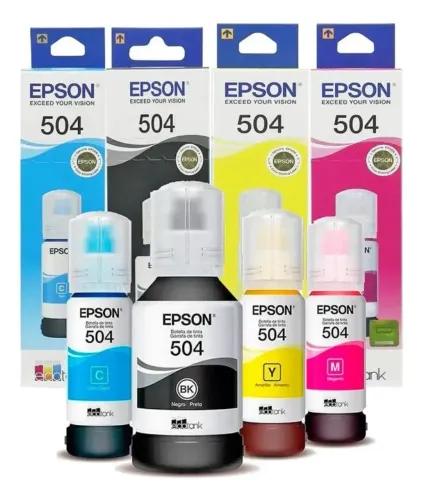 Kit 4 Tintas Epson 504 Original Lacrado Preto Ciano Magenta Amarelo