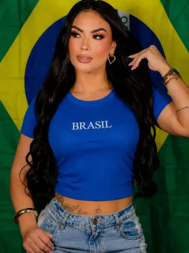 Blusa Brasil Ribana canelada