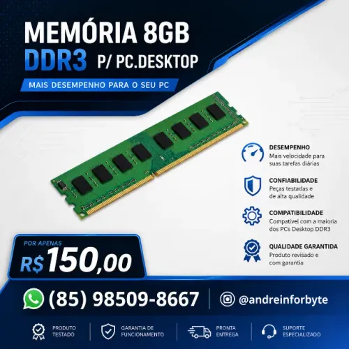 Memória de 8Gb Ddr3 Para Computador
