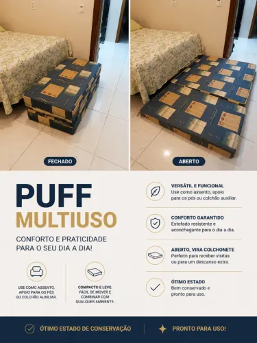 Puff colchonete dobrável casal usado
