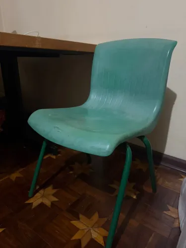 Conjunto com 4 Cadeiras Verde-Água - Plástico e Metal
