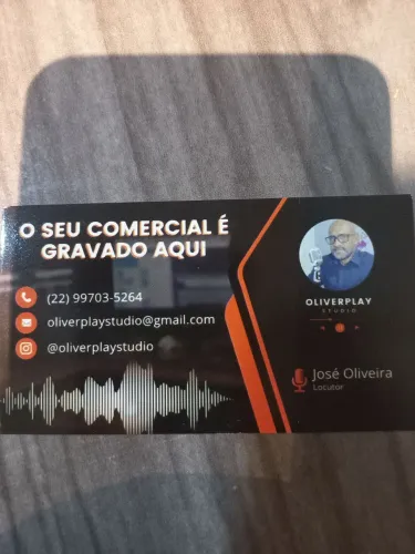 Oliver play  gravação de comerciais. 