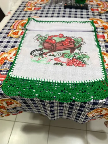 Pano de prato com crochê