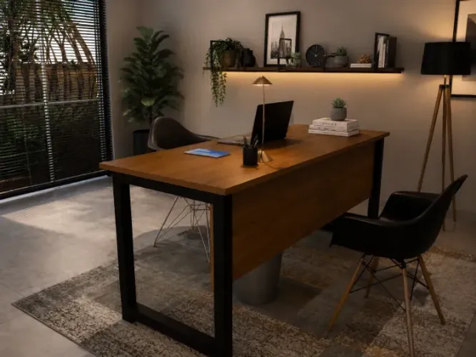 Mesa Delluxe Freijó. Em Madeira Maciça: L120cm x P46cm x A74cm