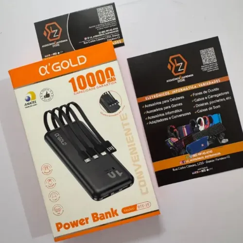 Carregador Portátil Power Bank a'GOLD de 10.000mAh