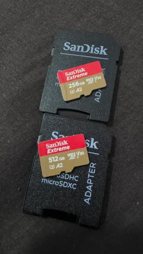 Cartões Micro SD 512 e 256