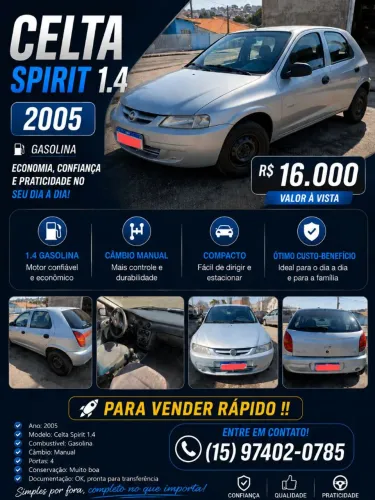Chevrolet Celta Spirit 1.4 MPFI 8V 85cv 5P 2005
