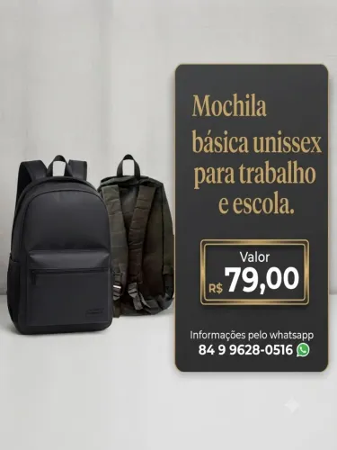 Mochila para trabalho e escola em nylon