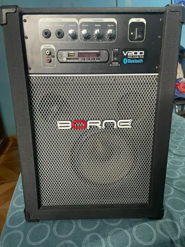 Caixa Amplificada Borne V200 Bluetooth USB/FM - Funciona Perfeitamente