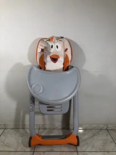 Cadeira De Alimentação Polly2Start Fancy Chicken Bras Chicco Laranja - Semi nova