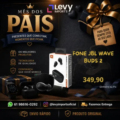 Jbl Wave Buds 2 Preto Lacrado + NF 1 Ano de Garantia