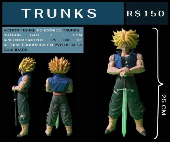 ? Trunks Super Saiyajin - Dragon Ball Z - 25cm - R$150