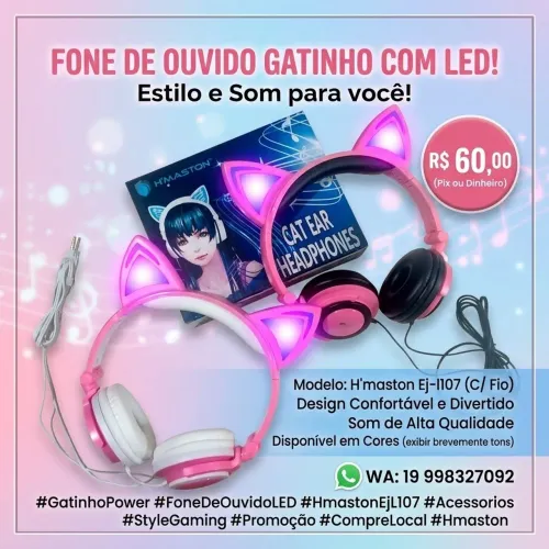 Fone orelha gato 