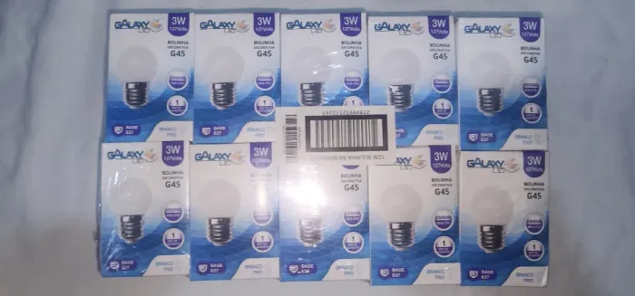 LAMPADAS LED 3W BULBO MARCA GALAXY LED BRANCO FRIO.15 MIL HORAS DE VIDA UTIL PACOTE COM 10