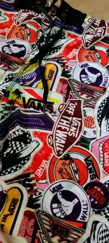 Original Vans Boardshort Original Estampa Adesivos Skate Surf -T.48