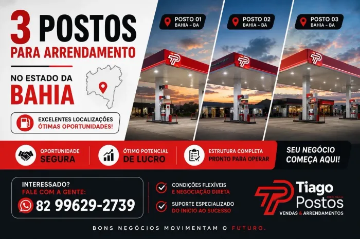 Arrendo 3 postos na Bahia 