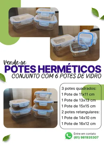 Conjunto de Potes de Vidro 