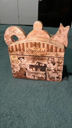 caixa decorativa bule de chá artesanal