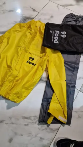 Conjunto de chuva para motociclista/entregador da 99 Food