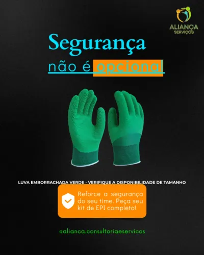 LUVA DE SEGURANÇA EMBORRACHADA VERDE