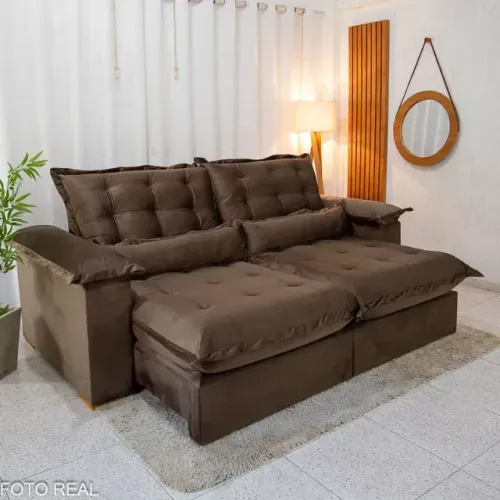 Sofá Retrátil e Reclinável Maldivas 2,50 m Pronta Entrega!