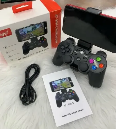 Controle Gamer Para Celular Bluetooth Android Ios Altomex Ipega 9099 Cor Preto