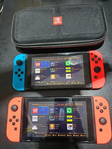 Nintendo switch v2 desbloqueado seminovo aceitamos usado como entrada