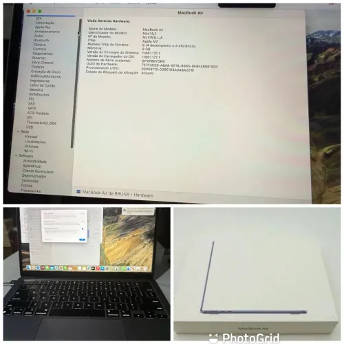 Macbook M2, 8g, 256mb, 99% de bateria.