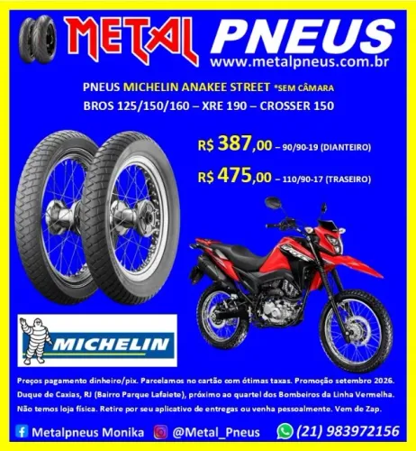 Pneu Moto Michelin Bros Crosser XRE190 - Sem Câmara