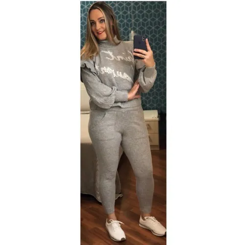 conjunto feminino manga longa tricot