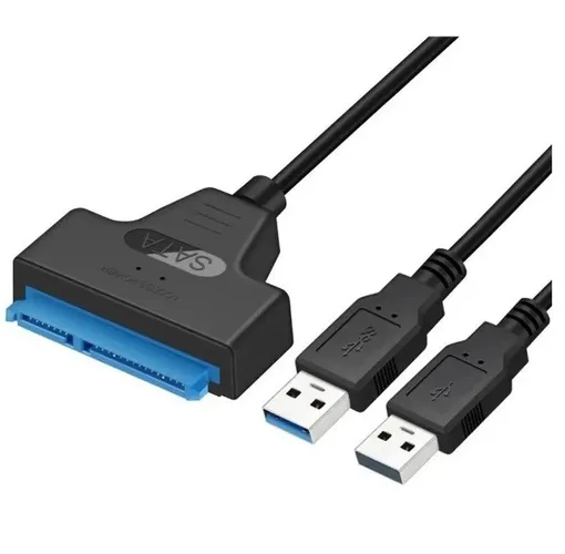 Cabo Conversor Usb 3.0 Sata 3 Para Usb - Para Ler Ssd/ Hd 2.5mm Disco Rígido