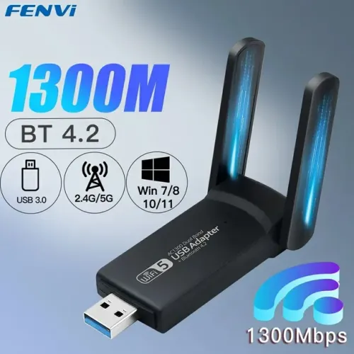 WI-FI USB 3.0 ADAPTADOR 1300MBPS BLUETOOTH 4.2BANDA DUPLA 2.4GHZ/5GHZ WI-FI USB PARA PC