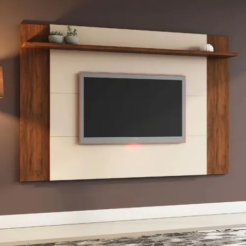 Promoção! Painel Dallas.Edu Até 55 Polegadas Imbuia.Off White Frete Grátis