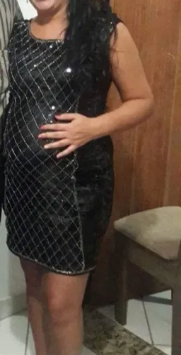 Vestido festa todo e paetê e brilho 