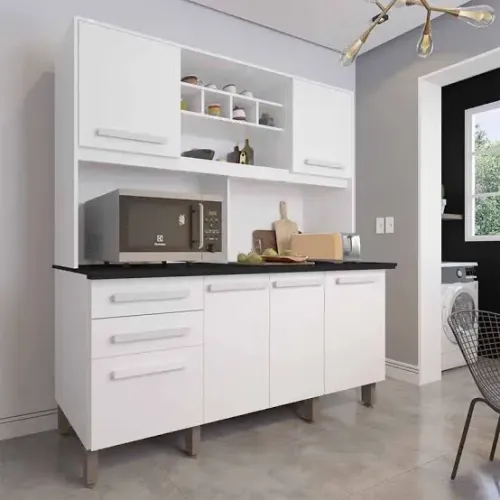 Kit cozinha Luna bem dividida MDF - FRETE GRÁTIS