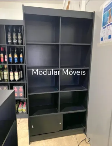 Colmeia com Portinhas Inferior - MDF Preto
