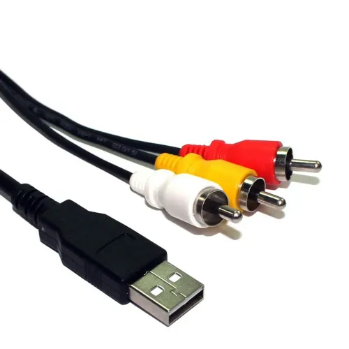 Cabo Adaptador USB Macho X 3 Rca Macho AV 1.5 Metros
